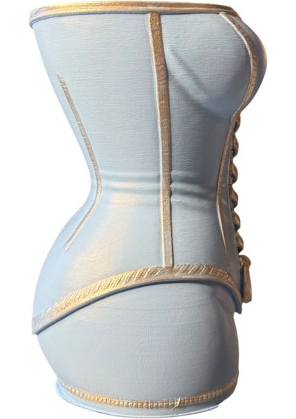 Dekoratif Kadın Büstü Şarap Şişesi Standı–estetik Tasarım–lüks Ev Dekoru(Mavi)