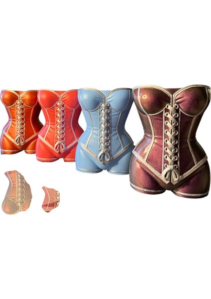 Dekoratif Kadın Büstü Şarap Şişesi Standı–estetik Tasarım–lüks Ev Dekoru(Mavi)