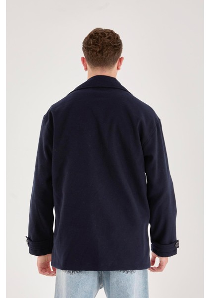 X-2027 Astarlı Düğmeli Kaşe Mont