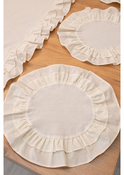 Breze | 7 Parça Çift Fırfırlı Sofra Sunum Seti 40 x 150 modelleri