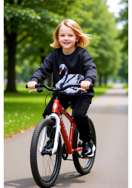 Kız Çocuk Şık Kuş Baskılı Polar Destekli Örme Takım Kaliteli Şık Rahat Günlük fiyatları