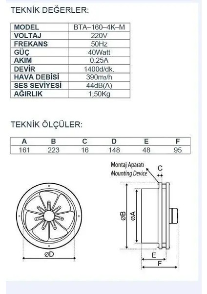 Ayas 20 cm Cam Aspiratörü BTA-200-4K-M fırsatları