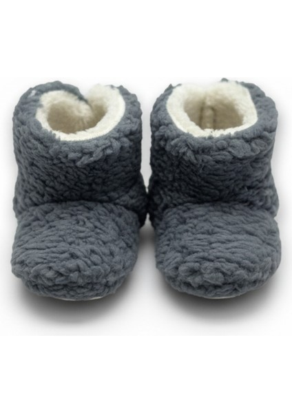 Unisex Gri Polar Çocuk Pandufu – Yumuşak, Kaymaz, Tüylenmeyen Welsoft Patik modelleri