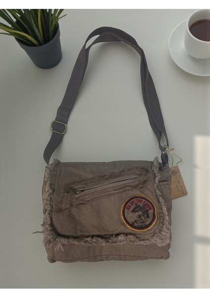 Vintage Küçük Salaş Günlük Çapraz Postacı Çantası S Boy 26 cm x 20 cm