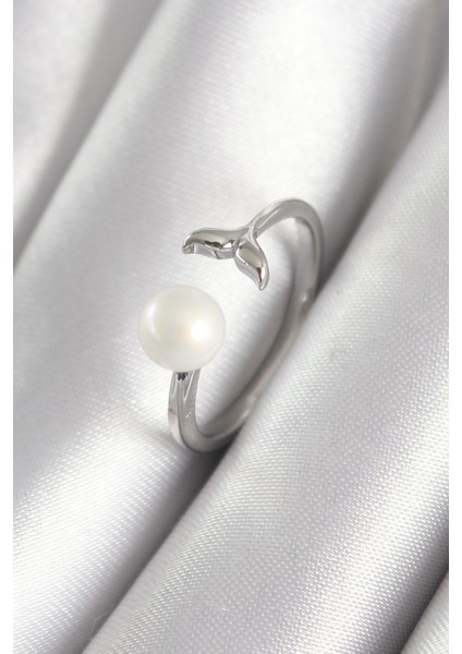 bulurum pirinç gümüş renk top ınci figür balık kuyruğu model kadın yüzük