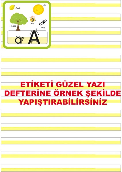 Ilkokul Türkçe Güzel Yazı Harf Alfabe Etiketleri (2025 Yeni Müfredata Uygun) fiyatları