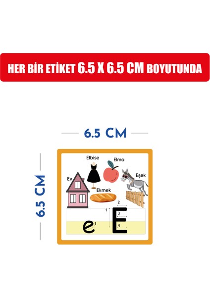 Ilkokul Türkçe Güzel Yazı Harf Alfabe Etiketleri (2025 Yeni Müfredata Uygun) modelleri