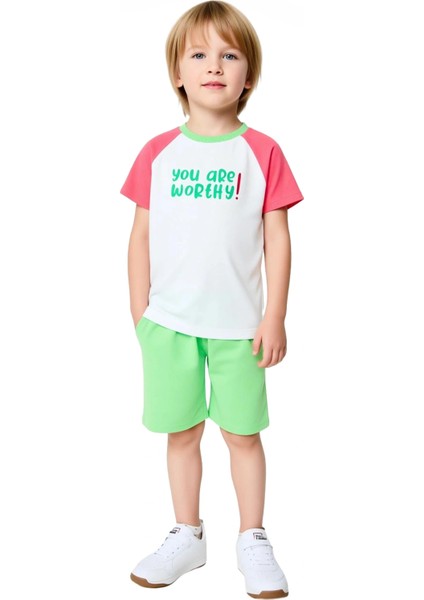 Erkek Çocuk %100 Pamuklu Slogan Baskılı Günlük Takım Kaliteli Şık Rahat Günlük fiyatları