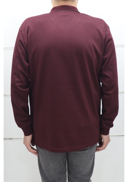 Fistan Store Erkek Çizgili Klasik Kesim Rahat Kalıp Polo Yaka Tek Cepli Kışlık Kazak modelleri