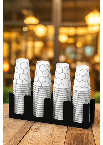 14 Oz Kapasiteli 4 Bölmeli Karton Bardaklık - Kahve Dükkanları Için Mükemmel Bardak Ünitesi