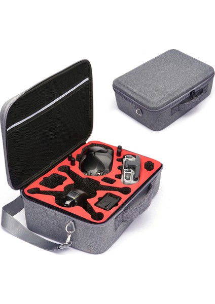 Djı Fpv Combo Drone Aksesuarları Için Taşınabilir Darbeye Dalı Saklama Çantası Taşıma Çantası Çapraz Askılı Tote Çanta - Kırmızı Liner (Yurt Dışından)