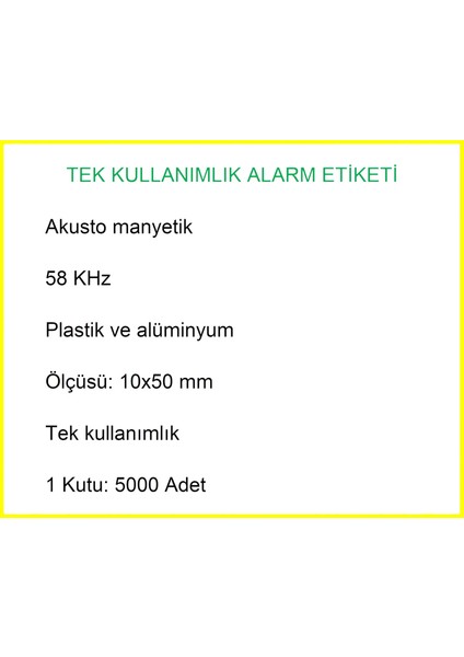 Akusto Manyetik Dr Barkodlu Alarm Etiketi 1 Kutu: 5000 Adet fırsatları