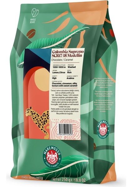 Colombia Supremo SCR17/18 Medellin Yöresel Filtre Kahve 250 Gr.