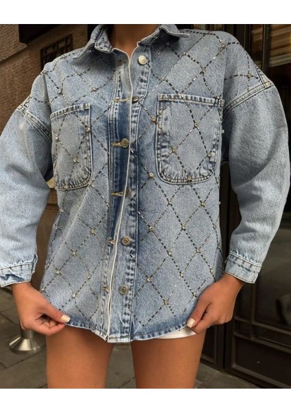 Kadın Taşlı Kot Ceket fiyatları