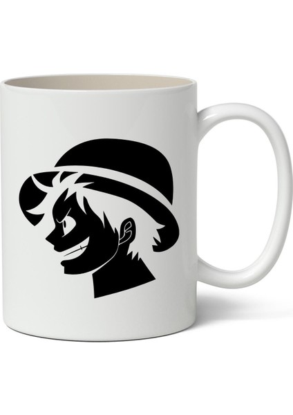 One Piece Luffy Özel Çizim Anime Baskılı Beyaz Kupa Bardak