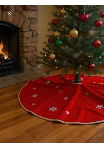 Yılbaşı Ağacı Ağaç Altı Örtüsü Lüks Kırmızı fiyatları