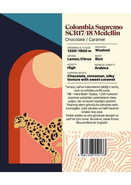 Colombia Supremo SCR17/18 Medellin Yöresel Filtre Kahve 250 Gr. fiyatları