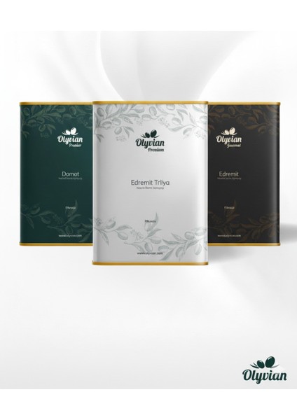 Premium 3’lü Zeytinyağı Seti (Domat • Edremit • Trilya) – Soğuk Sıkım Natürel Sızma 3X3L