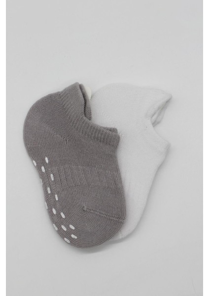 2li Sneakers Kaymaz Colours Penye Çorap 20104 Gri Beyaz fırsatları