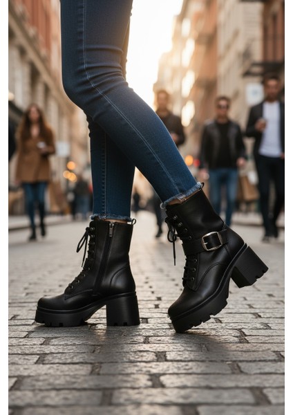 Le_guzzi Kadın Siyah Fermuarlı&bağcıklı Yüksek Topuk Bot fiyatları