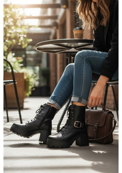 Le_guzzi Kadın Siyah Fermuarlı&bağcıklı Yüksek Topuk Bot modelleri