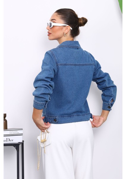 Mavi Cepli Kot Ceket fırsatları