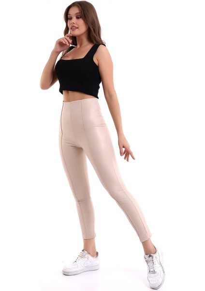 Suni Deri Tayt Ön Dikişli modelleri