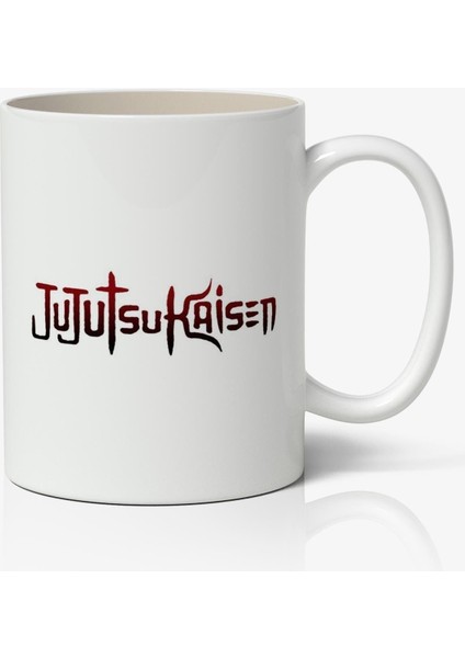 Jujutsu Kaisen Logolu Anime Baskılı Beyaz Kupa Bardak
