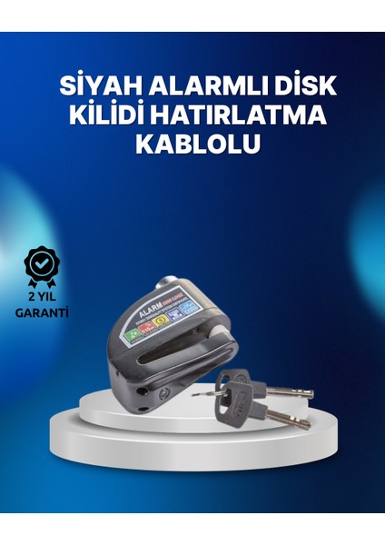 bulurum suya dayanıklı 110db alarmlı çelik disk kilidi