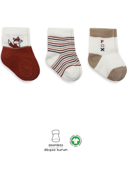 3lü Penye Soket Çorap 10109 Kiremit