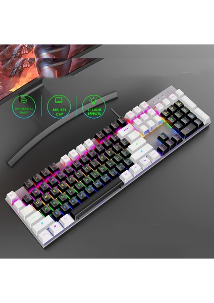 104 Tuşlu Gaming Klavye Rgb Işıklı Animasyon Modlu Mekanik Hisli Klavye Oyuncu Klavyesi indirimleri
