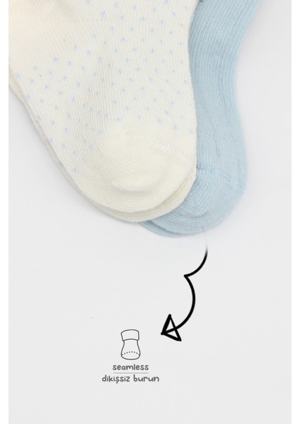 Organik 2li Puan Derby Penye Soket Çorap BS2000 Mavi Ekru fırsatları