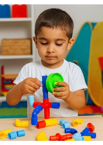 Yaratıcı Boru Inşa Seti – Çocuklar Için Bağlantı Oyunu-Motor Gelişimi Destekleyen LEGO Seti modelleri