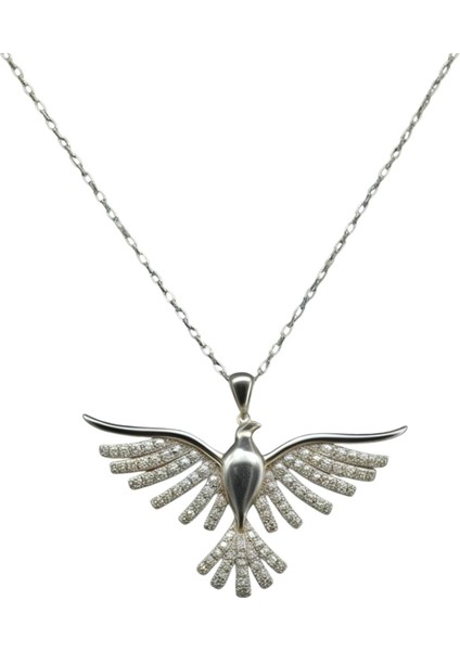 Çekmeceli Kutuda 925 Ayar Gümüş Anka Kuşu Kolye Kadın modelleri