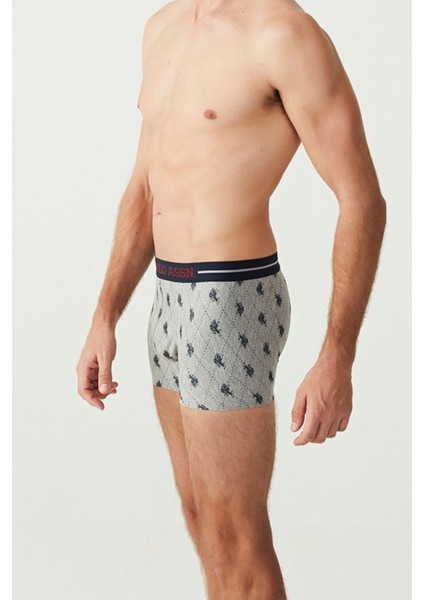 Erkek Bordo - Lacivert - Gri Melanj 3 Lü Boxer modelleri