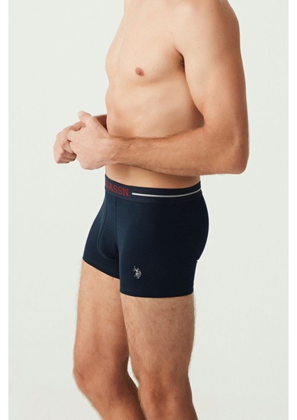 Erkek Bordo - Lacivert - Gri Melanj 3 Lü Boxer