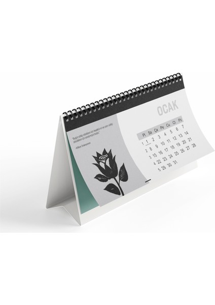 Çiçek Temalı Masaüstü Takvim