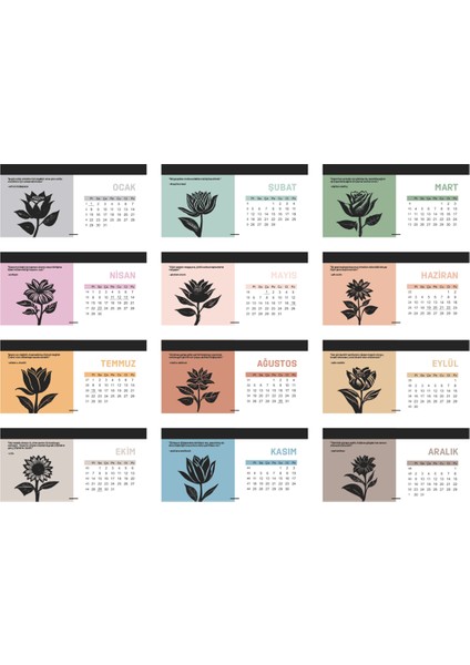 Çiçek Temalı Masaüstü Takvim fiyatları