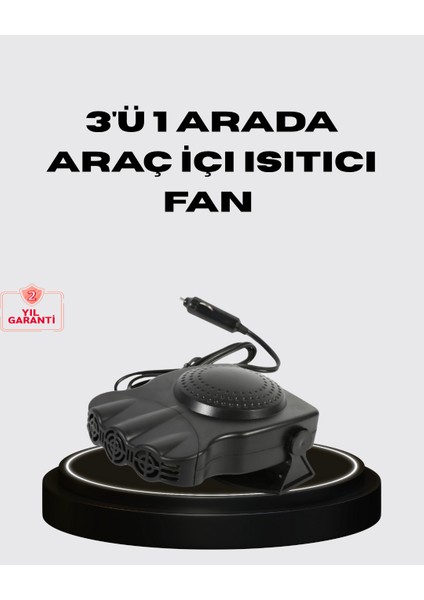 bulurum araç ıçi ısıtıcı ve fan 3’ü 1 arada 12v çakmak girişli ve hızlı ısınma özellikli