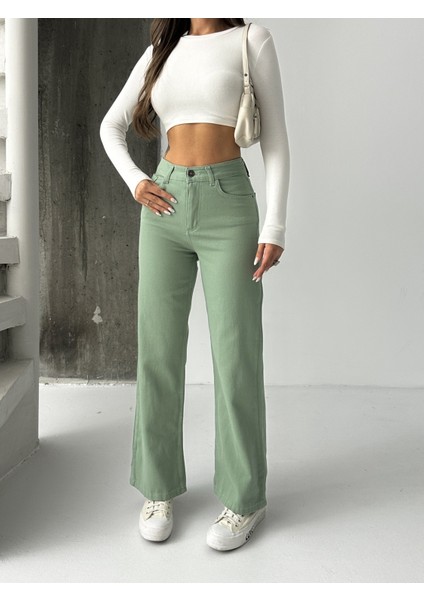 Kadın Yüksek Bel Keten Boyfriend Bol Paça modelleri