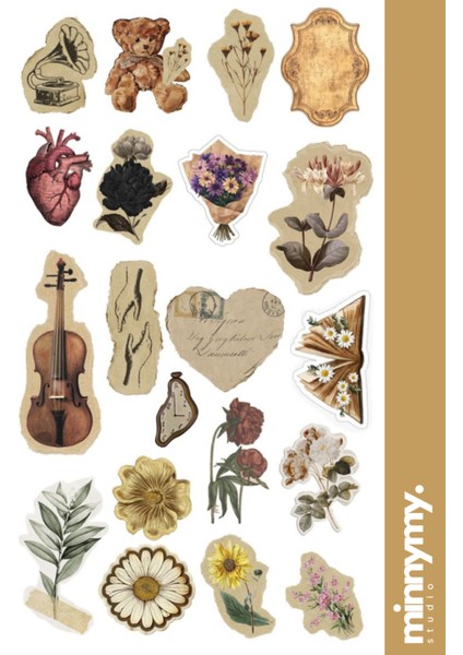 Flower Collection Sticker, Çıkartma, Ajanda, Günlük, Planlayıcı, Bullet Journal ,scrapbook