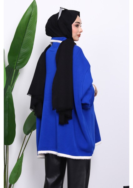 Saks Mavi Gömlek Yaka Fermuarlı Triko Tunik fırsatları