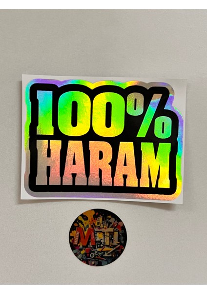 %100 Haram Sticker Araba Motosiklet Kask Laptop Cam Etiket Sticker Baskı 10X7,5CM