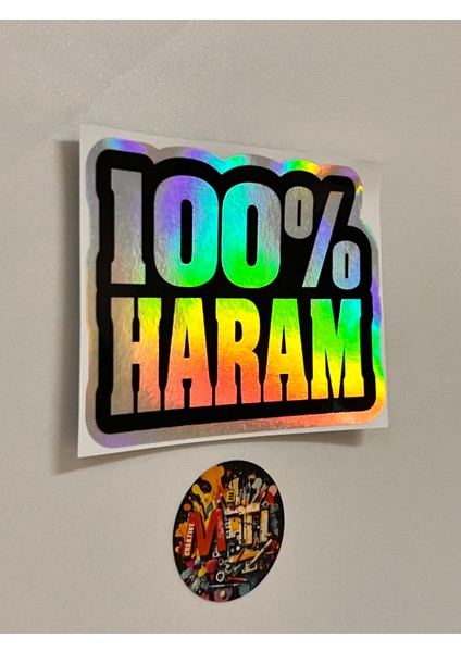 %100 Haram Sticker Araba Motosiklet Kask Laptop Cam Etiket Sticker Baskı 10X7,5CM modelleri