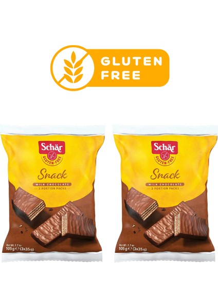 Snack Glutensiz Çikolata Kaplı Fındıklı Gofret 105 (2 Paket)