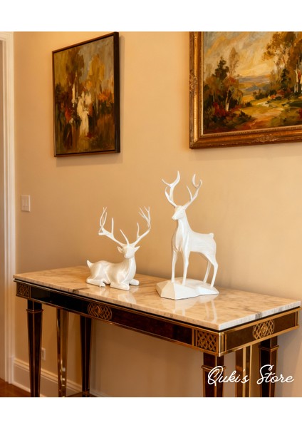 Dekoratif Geyik Biblosu, 2 Adet, Metalik Altın Rengi fiyatları