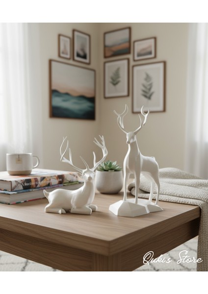 Dekoratif Geyik Biblosu, 2 Adet, Metalik Altın Rengi modelleri