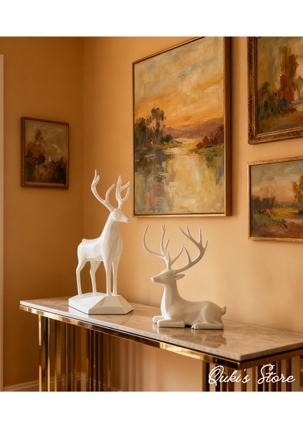 Dekoratif Geyik Biblosu, 2 Adet, Metalik Altın Rengi fırsatları