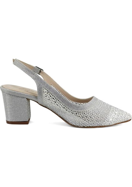 4030 25KA Kadın Abiye Ayakkabı Gümüş modelleri