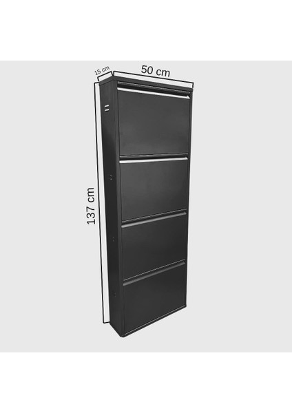 Metal Ayakkabılık 4'lü Siyah